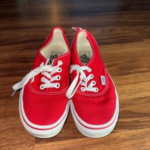Vans Kids Bright Red Canvas Sneakers